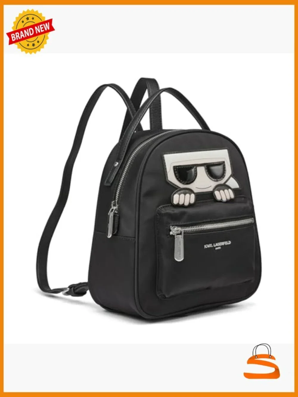 Small Nylon Backpack Crossbody Satchel Zip Closure Adjustable Strap